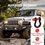 Amocart 4pcs 5/8" D-Ring Shackle 8T 13T Breaking Strength Tow Hook with 3/4" Screw Pin for Truck Off Road Towing Accessories