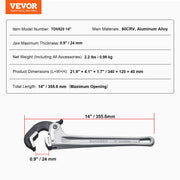 Load image into Gallery viewer, Amocart Pipe Wrench Aluminum Straight Pipe Wrench Adjustable Plumbing Wrench High Strength Jaw &amp; Ergonomic Handle Automotive
