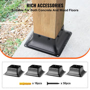 Charger l'image dans la visionneuse de galerie, Amocart 4x4 Post Base Internal 3.6"x3.6" Heavy Duty Powder-Coated Steel Post Bracket for Deck Porch Handrail Railing Support
