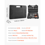 Charger l'image dans la visionneuse de galerie, Amocart Socket Set 86 Pieces 3/8 1/4 1/2in Drive Socket and Ratchet Set SAE Metric Mechanic Tool Kit with Ratchet Wrench
