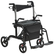 Charger l'image dans la visionneuse de galerie, Amocart 2 in 1 Rollator Walker &amp; Transport Chair for Seniors Folding Rolling Walker Wheelchair Combo &amp; Aluminum Mobility Walker
