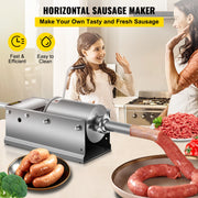 Bild in Galerie-Viewer laden, Amocart 3L Horizontal Sausage Stuffer Manual Sausage Maker Stainless Steel With 5 Filling Nozzles For Home &amp; Commercial Use
