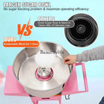 Amocart Electric Cotton Candy Machine with Cart 1000W Commercial Floss Maker with Stainless Steel Bowl Sugar Scoop and Drawer