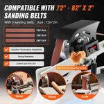 Variable Speed 1500W Belt Grinder Sander Amocart VFD Polisher Knife Sharpener Mould Grinding Tool