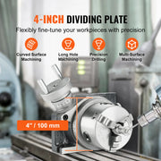 Bild in Galerie-Viewer laden, Amocart Precision Milling Rotary Table 4''/100mm Horizontal Vertical Model with 3-Jaw Chuck Indexing Tools for Milling Machines
