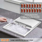 Charger l'image dans la visionneuse de galerie, Amocart Drop in Ice Chest Stainless Steel Ice Cooler Commercial Ice Bin with Sliding Cover Outdoor Kitchen Ice Bar
