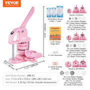 Charger l'image dans la visionneuse de galerie, Amocart 3-IN-1 Button Maker Button Maker Machine with Panda Magic Book  Ergonomic Arc Handle Punch Press Kit

