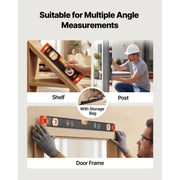 Charger l'image dans la visionneuse de galerie, Amocart Torpedo Level 3/4 Pcs Magnetic Leveler Tool Set with Clear 3 Green Vials Hanging Hole for Construction Home Renovation
