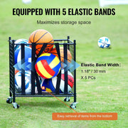 Charger l'image dans la visionneuse de galerie, SucceBuy Rolling Sports Ball Storage Cart Sport Equipment for Indoor Outdoor Steel Storage Rack for Garages Gym and Schools
