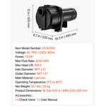 SucceBuy 0.5/1/1.5/2 HP Shallow Well Jet Pump 790/1400/4250/5200 GPH with 108/112/147/164 ft Max Head Lift for Garden Irrigation