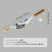 Charger l'image dans la visionneuse de galerie, Amocart 5T Come Along Winch Ratchet Power Puller Tool with 11.5ft Steel Cable Automotive Hoist Cable Puller for Vehicle Rescue
