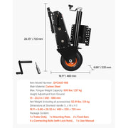 Charger l'image dans la visionneuse de galerie, Amocart 500lbs Tongue Boat Trailer Dolly 13-23.2in Height Adjustable Manual or Electric Wrench Drive RVs Mover for Cargo Moving
