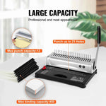 Amocart Binding Machine Comb Binding Machine 21Holes Binding 450 Sheets Book Binder Machine with 100 PCS 3/8'' Comb Binding Spines