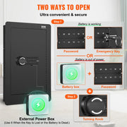 Bild in Galerie-Viewer laden, Amocart Tall Wall Safe 3/4-Tier Hidden Wall Safe w/ Keypad Q235 Cold-Rolled Steel In Wall Safe for Money Jewelry Passport Home
