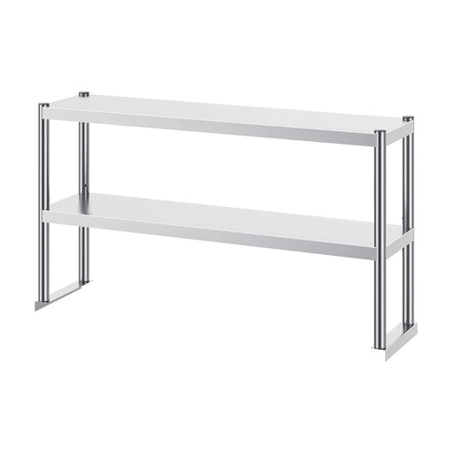 SucceBuy Stainless Steel kitchen worktable Overshelf with Height Adjustable Overshelf Prep Work Table for Kitchen Restaurant