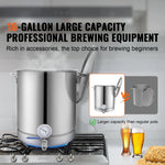 SucceBuy Stainless Steel Kettle 16 GALLON Brewing Pot Tri Ply Bottom for Beer Brew Kettle Pot Home Brewing Supplies Includes Lid