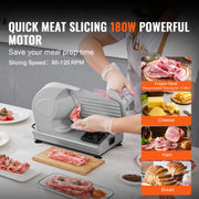 Charger l'image dans la visionneuse de galerie, Amocart Meat Slicer Electric Deli Food Slicer SUS 420 Stainless Steel Blade and Blade Guard Adjustable Thickness for Home Use
