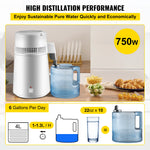 SucceBuy 4L Water Distiller Purifier Filter Dispenser Heating Drinking Bottle Softener  Stainless Steel Home Appliance for Offic