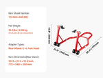 SucceBuy Motorcycle Stand Lift 850lbs Front Rear Combo Stand Lift Front Wheel Dual-Fork Stand Rear U+L Fork Swingarm Spool Stand