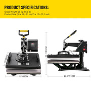 Charger l'image dans la visionneuse de galerie, Amocart 5 6 8 in 1 Heat Press Machine T shirt Heat Transfer Printer Muntifunctional Sublimation Mug/Latte Mug/Hat/Plate/Bottle
