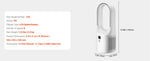 Amocart Desk Fan Bladeless 12.99 In Kids-Friendly Personal Portable Desk Fan 6-Speed USB Quiet Cooling Small Tower Fan for Home