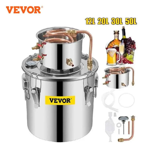 Amocart 3 5 8 13 Gal Alcohol Still Stainless Steel Alcohol Distiller Copper Tube Home Brewing Kit for DIY Whisky Wine