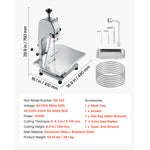 SucceBuy Commercial Electric Meat Bandsaw Bone Sawing Machine 7 Extra Replacement Blades for Cutting Bone Frozen Meat Pork Beef