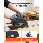 SucceBuy Track Saw 6-1/2-Inch Plunge-Cut Circular Saw Kit 2.16 in Cutting Depth for Wood Plastic, Guide Rail Not Included Black