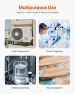 Amocart Vacuum Pump & Oil Bottle 3.5CFM/4CFM/5CFM 1-Stage or 6CFM 9CFM 2-Stage, R134a R22 R410a Systems Conditioner Maintenance