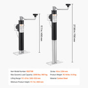 Bild in Galerie-Viewer laden, Amocart 2000 lbs Trailer Jack Stand 10" Lift Weld-on Pipe-Mount Bracket Support Legs Corner Steady Camper Parts for RV Yacht
