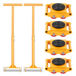 SucceBuy 4pcs 6T Machinery Skate Dolly with 360° Rotation Cap PU Directional Roller Machine Mover for Industrial  Equipment