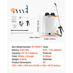 SucceBuy Battery Powered Backpack Sprayer 3.2Gal Powerful Electric 2Retractable Wands&5Nozzles Adjustable 0-90PSI 2 Hour Runtime