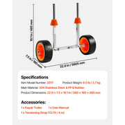 Bild in Galerie-Viewer laden, Amocart 250LBS Kayak Cart Canoe Cart Dolly with 7.5in Solid Rubber Tires &amp; Kickstand Paddle Board Trolley for Paddleboards
