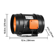 Charger l'image dans la visionneuse de galerie, SucceBuy 4/6/8 inch Inline Duct Fan with Temperature Humidity Controller EC-motor Ventilation Exhaust Fan Ventilator for Home
