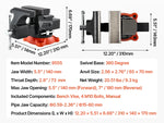 SucceBuy 5/5.5/8" Bench Vise with 360° Swivel Locking Base Vise with Anvil Jaw Width Multipurpose Vise for Clamping Round Pipe
