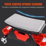 SucceBuy Rolling Mechanic Seat 300 LBS with Wheels Tool Trays Drawer Heavy Duty Roller Creeper Seat for Garage DIY Automotive