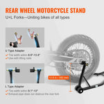 Amocart Motorcycle Stand Lift 850lbs Front Rear Combo Stand Lift Stand Front&Rear Wheel Fork Stand Heavy Duty Rear Wheel Stand