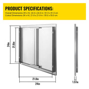 Load image into Gallery viewer, SucceBuy Stainless Steel BBQ Cabinet Access Door W/ Recessed Handle for Indoor/Outdoor Kitchen BBQ Island Kitchen Sink Fireplace
