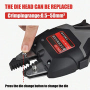 Load image into Gallery viewer, Cordless Hand Held Hydraulic Pliers 16KN Electric Hydraulic Wire Crimper with LED Light &amp; Molds Terminal Crimping Tool
