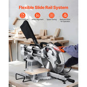 Charger l'image dans la visionneuse de galerie, Amocart Sliding Compound Miter Saw 12-Inch Blade 15Amp Motor 60-Tooth Corded Double Bevel Sliding Miter Saw LED Alignment
