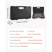 Charger l'image dans la visionneuse de galerie, Amocart Socket Set 86 Pieces 3/8 1/4 1/2in Drive Socket and Ratchet Set SAE Metric Mechanic Tool Kit with Ratchet Wrench

