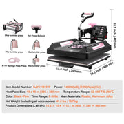 Load image into Gallery viewer, SucceBuy Heat Press Machine Heat Transfer Machine 30oz Tumbler Press 360° Swing Away Digital T-Shirt Pressing Coating
