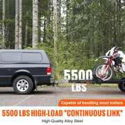 Charger l'image dans la visionneuse de galerie, Amocart 5500 lbs Tow Bar with Chains Powder-Coating Bumper-Mounted Towing Coupler Fits 2in Ball Hitch for RV Car Trailer Truck
