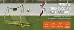 SucceBuy Soccer Trainer 2 IN 1 Rebounder Net Iron Soccer Practice Equipment Sports Football Rebounder Wall forTeam Solo Training