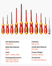Charger l'image dans la visionneuse de galerie, Amocart Insulated Screwdriver Set Professional Electrical Screwdriver Set 1000V Insulated Electrician Tool Set Magnetic Phillip
