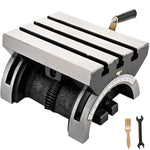 Amocart Tilting Milling Table Adjustable Rotary Worktable Machine with 3 T-Slots & Crank Handle Heavy Duty for Grinding Milling