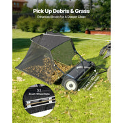 Load image into Gallery viewer, Amocart 52 in Tow Behind Lawn Sweeper 26 cu.ft. Yard Sweeper Adjustable Sweeping Height with Dumping Rope for Grass Clippings

