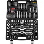 Amocart 116-Piece Tap and Die Set Include Metric and SAE Size Bearing Steel Taps and Dies Essential Threading Tool