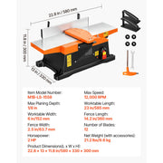 Bild in Galerie-Viewer laden, Amocart 6in 2HP 12000 RPM Benchtop Jointer 6 x 23 in Cast Aluminum Table Up to 1/8in Depth Adjustable Fence for Woodworking DIY
