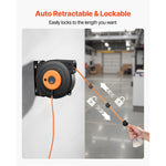 SucceBuy 30FT Retractable Extension Cord Reel with Lighted Triple Tap Outlet 10Amp Circuit Breaker for Ceiling Wall Mount Garage